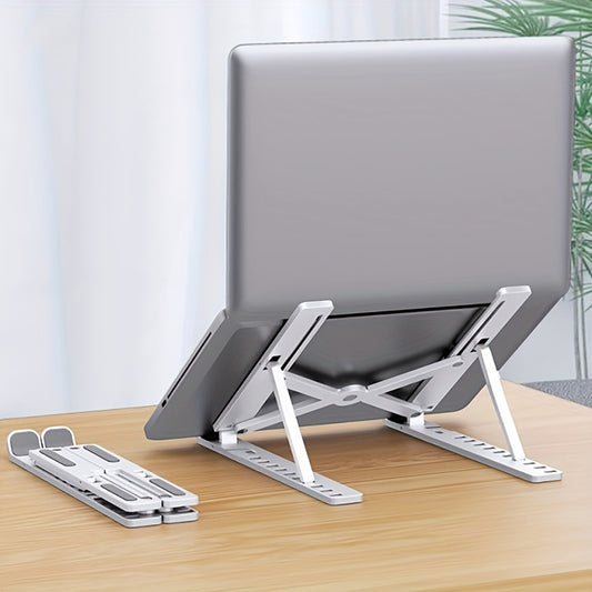 Supporto per laptop regolabile a dieci livelli, forcella singola, base di raffreddamento pieghevole, supporto portatile per tablet da tavolo, compatibile con tutti i notebook, materiale ABS