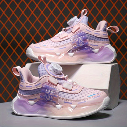 Sneakers basse casual con bottone girevole per ragazze, sneakers traspiranti, leggere e resistenti all'usura per la primavera e l'autunno