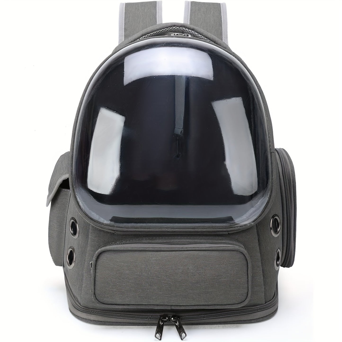 Fashion Style Solid Color Pet Backpack, Breathable Cat Carrier with Transparent Bubble, Large Space Capsule Backpack for Cats and Small Dogs up to 18lbs, Durable Oxford Cloth Zippered Bag for Travel and Hiking - Universal Fit