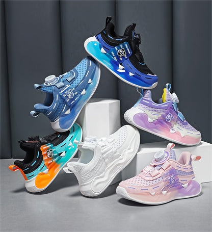 Sneakers basse casual con bottone girevole per ragazze, sneakers traspiranti, leggere e resistenti all'usura per la primavera e l'autunno