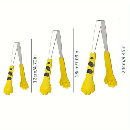 1 pinza per alimenti a forma di zampa di gatto, simpatiche pinze per pasti in cartone animato, pinze per barbecue in acciaio inossidabile, clip per panini, clip per cubetti di ghiaccio, pinze per zucchero, gadget da cucina