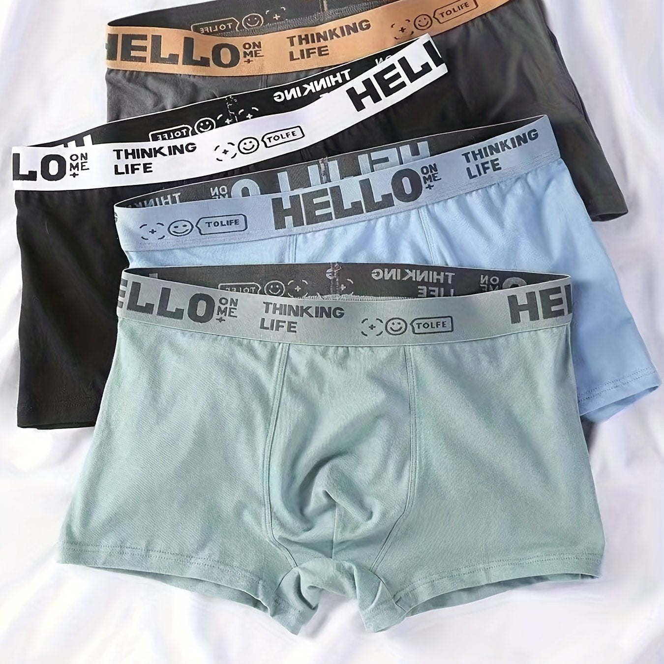 4PCS Men's Underpants Teenagers Men's Underpants Boxer Trendy Underpants Random Printing Non-positioning