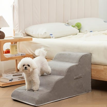 Washable Pet Ramp, Pet Safety Steps, Suitable for Senior Dogs - Non-slip high-density foam steps, diagonal design with soft flannel fabric, suitable for small and medium-sized dogs and cats, Pet Mobility Assist Fashion Ladder