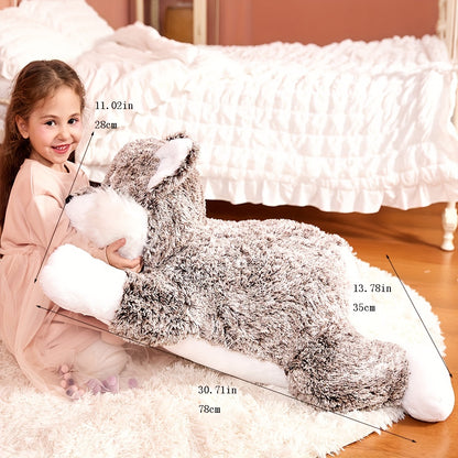 30 Inches Big Giant Wolf Plush Toy, IKASA Stuffed Animal Plushie, Gift For Kids Girls Boys Girlfriend