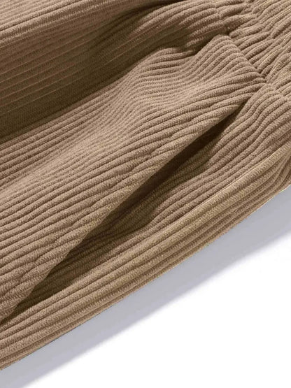 Pantaloni cargo da uomo in velluto a coste con tasche multiple e patta, pantaloni larghi e casual da esterno, pantaloni da lavoro da uomo per escursionismo, pesca e pesca