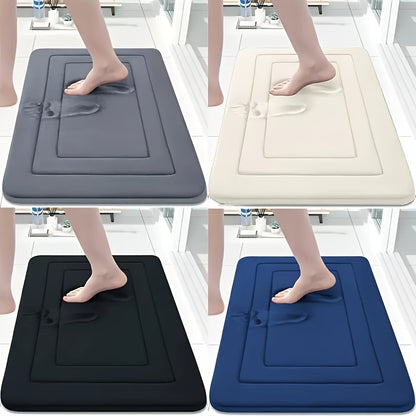 Tappetino da bagno in memory foam retrò da 1 pezzo - Assorbente, antiscivolo, motivo floreale, colore caffè e - Morbido e resistente per soggiorno, camera da letto, bagno, lavanderia