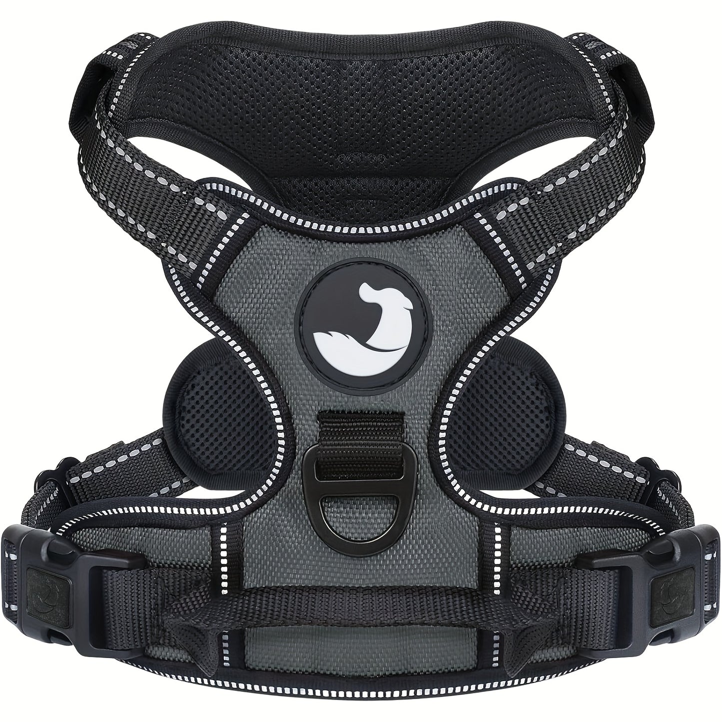 Dog Harness, Reflective No Choke Pet Vest With Front And Back 2 Leash Clips, Soft Padded Dog Harnesses With Easy Control Handle For Training And Walking