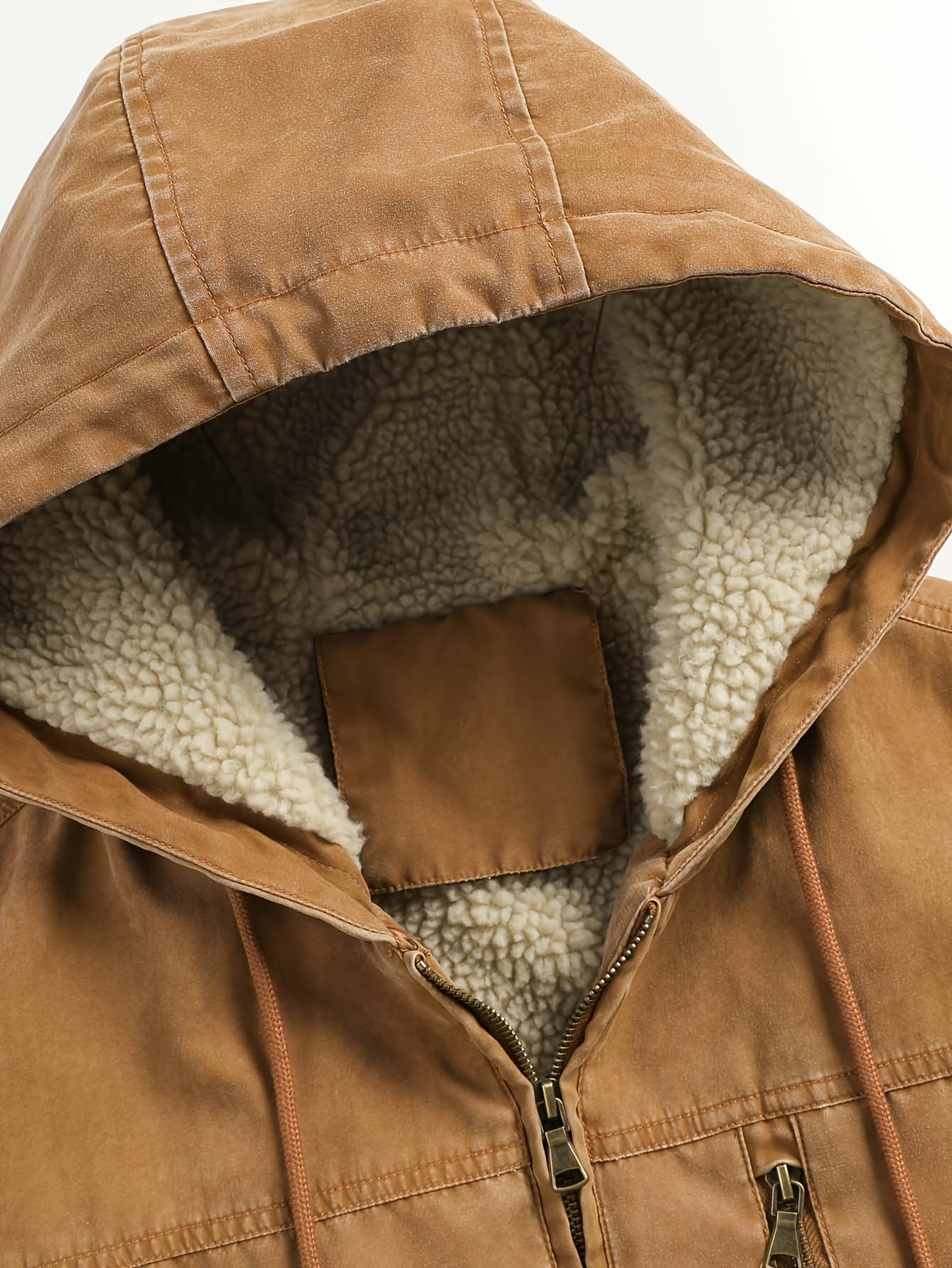 Men'S Distressed Hooded Softshell Jacket, Autumn Winter Outerwear with Pockets, Trendy Item