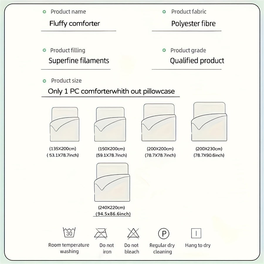 1pc Luxury Thickened Winter Quilt - Soft Light -Friendly Bedding with Quilted Stitching, Machine Washable, Plush Texture for Modern Minimalist Bedroom Decor, Rustic Country Style