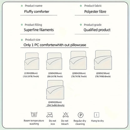 1pc Luxury Thickened Winter Quilt - Soft Light -Friendly Bedding with Quilted Stitching, Machine Washable, Plush Texture for Modern Minimalist Bedroom Decor, Rustic Country Style