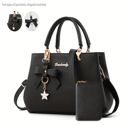 Borse con fiocco per donna, borsa a tracolla alla moda con portamonete, borsa a tracolla con manico superiore per l'ufficio