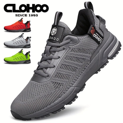 CLOHOO Scarpe da ginnastica da uomo alla moda, traspiranti, leggere e comode, in maglia, per correre e fare jogging, scarpe casual da passeggio antiscivolo e resistenti all'usura
