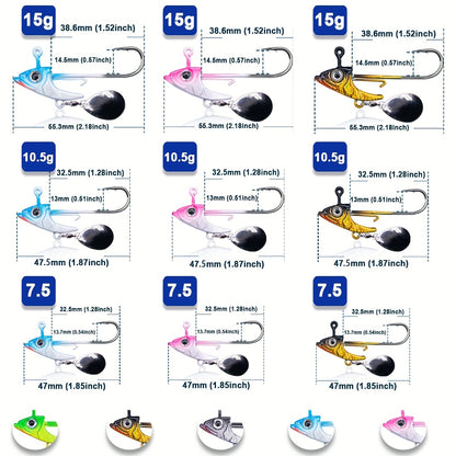 9KM 5Pack 7.5g~15g Swimbaits Jig Head Amo da pesca in plastica morbida Alta resistenza e resistenza alla corrosione Terminale per acqua dolce e salata