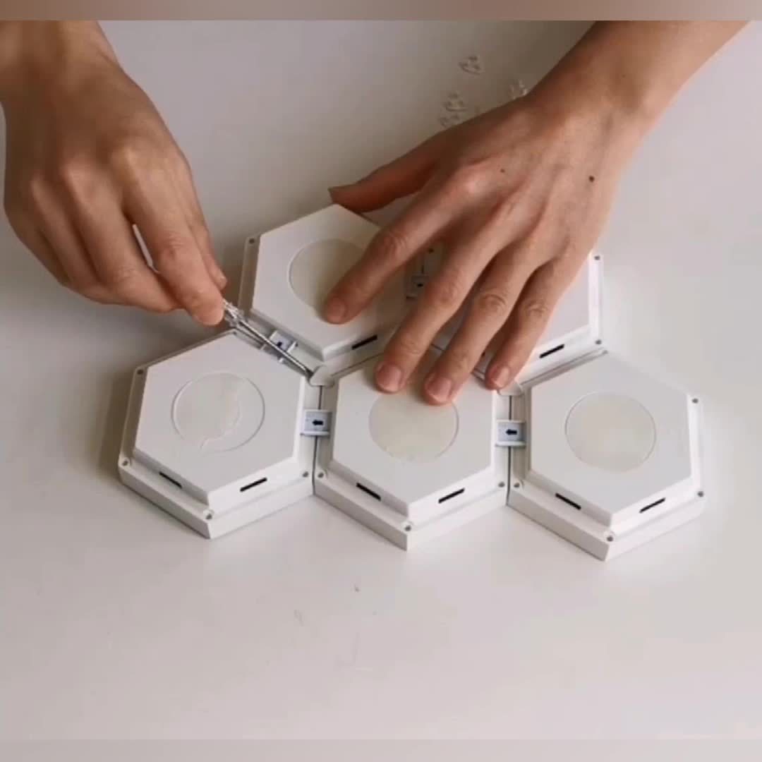 Confezione da 6 luci da parete a LED esagonali con controllo touch, lampada bianca neutra con luce notturna touch, facile da usare e a risparmio energetico