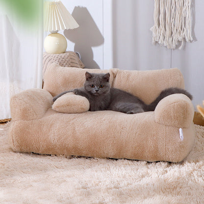 appker Gray Cat Sofa Bed - All Seasons Pet Sofa, Cat Bed, Comfortable Plush Sofa, Suitable for Autumn And Winter Seasons, Suitable for Indoor Cats, Comfortable Home Decoration, Cat Sofa Bed, Modern Pet Furniture, Also Suitabl