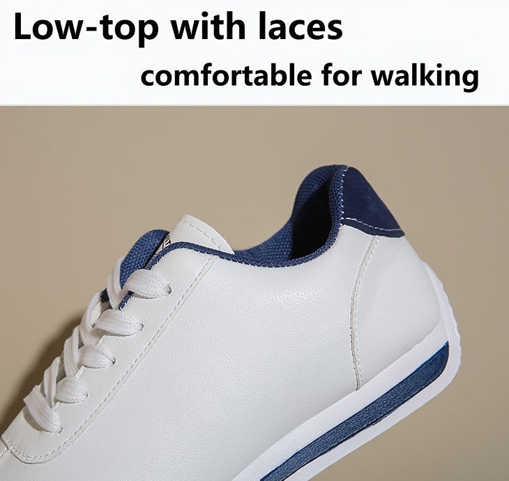 Sneakers casual leggere da donna, alla moda, bianche con dettagli neri, rossi, verdi e gialli, scarpe da corsa con suola in EVA, design basso con lacci per tutte le stagioni