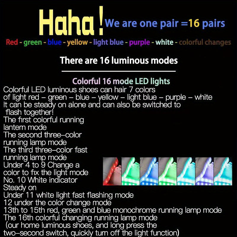 Usb Charging Light Shoes Colorful Sixteen Mode Running Horse Light Shoes Cool Luminous Boys Girls Can Change Color Color Lights Running Sneakers Cartoon Casual Shoelace Light Shoes