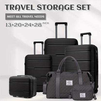 Set di valigie da viaggio Coofay, 33,02-71,12 cm, con ruote silenziose, materiale PP, valigie da cabina e da stiva resistenti, beauty case e beauty case, versatile attrezzatura da viaggio