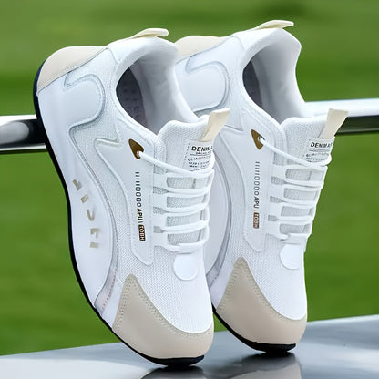 Men's Trendy Colour Block Running Shoes, Comfy Non Slip Breathable Lace Up Sneakers For Men's Outdoor Activities