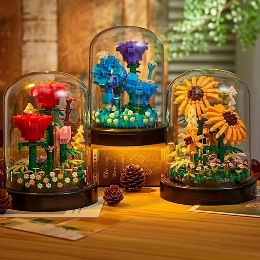 Costruisci il regalo perfetto per San Valentino: set di mattoncini compatibili Immortal Flower Rose Girl! Regalo di Pasqua, regalo di Pasqua, regalo di Natale e Halloween.