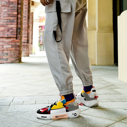 Scarpe da corsa alla moda da uomo con blocchi di colore, scarpe sportive ammortizzanti per esterni, sneakers da uomo, primavera ed estate