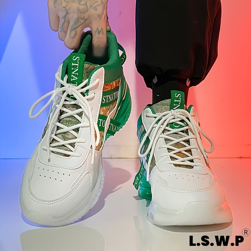 Unisex High-Top Sneakers | Fashionable Casual Street Style, Lace-Up, Faux and Fabric, EVA and TPU Sole, Round Toe - L.S.W.P