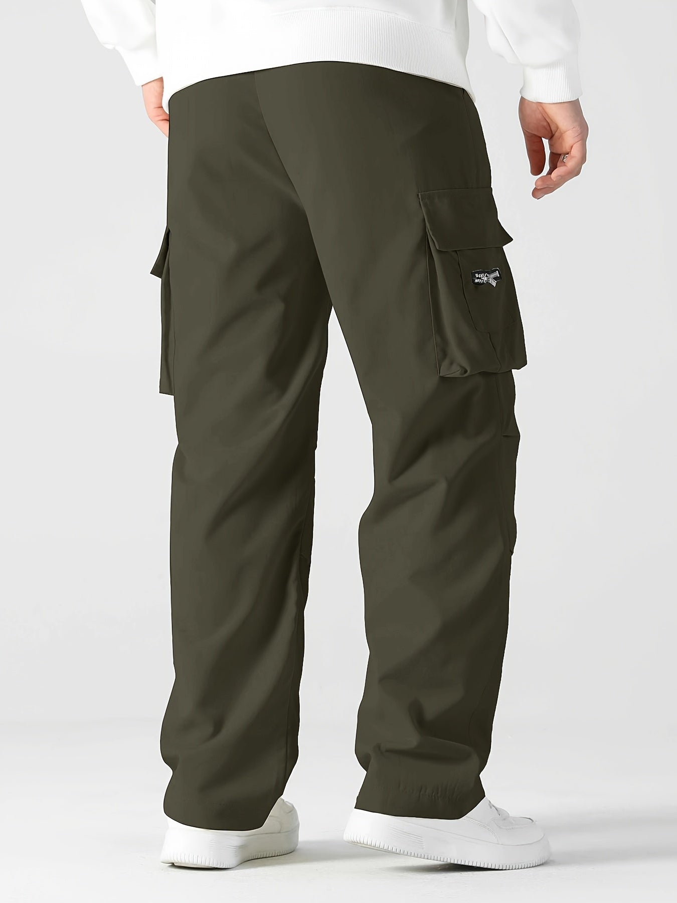 Men's Stylish Cargo Pants - Casual Loose Fit with Multiple Pockets, Perfect for Spring/Fall Outdoor Activities