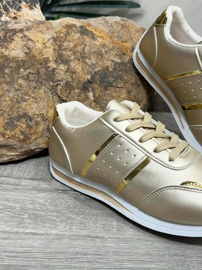 Sneakers casual da donna Golden - Leggere, suola morbida, allacciate, design basso alla moda, versatili per tutte le stagioni