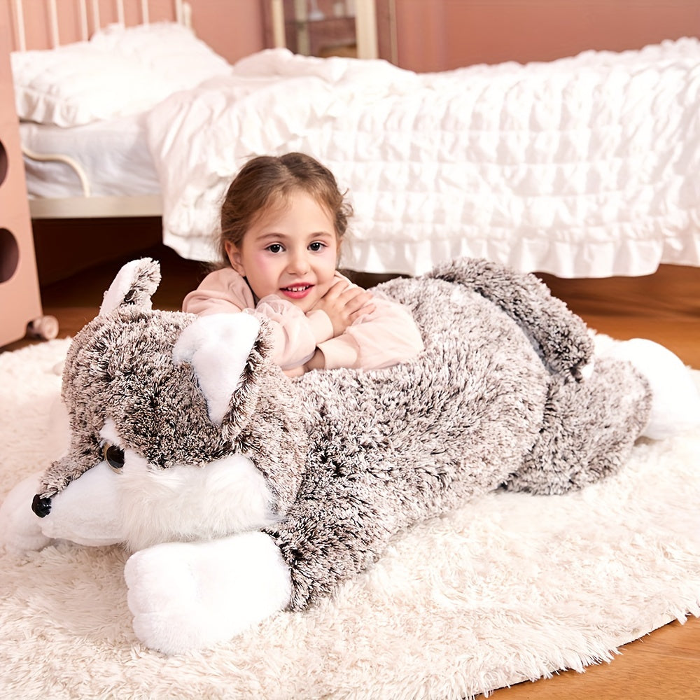 30 Inches Big Giant Wolf Plush Toy, IKASA Stuffed Animal Plushie, Gift For Kids Girls Boys Girlfriend