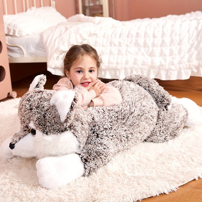 30 Inches Big Giant Wolf Plush Toy, IKASA Stuffed Animal Plushie, Gift For Kids Girls Boys Girlfriend