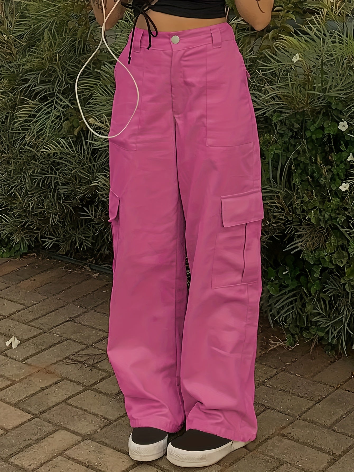 Y2K Women's Fashionable Street Hip-hop Retro Cargo Pants, Loose Large Pocket High Waist Straight Jeans Cargo Pants For Hiking, Women's Athleisure