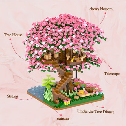 LHCX Cherry Bonsai Tree Building Sets For Girls, Mini Building Blocks Of Cherry Flower Bonsai Tree Kit, Mini Bricks Sakura Tree House, Halloween/Thanksgiving Day/Christmas Gift Easter Gift