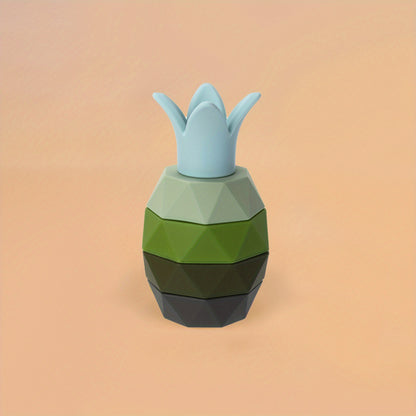 TYRY.HU Silicone Stacking Toys, Baby Building Blocks Fruit Nesting Design, Bpa Free Soft Silicone Stickers Colorful Stacking Block, Rubber Teething Toys Shape & Color Match Education Development Halloween, Thanksgiving And Ch