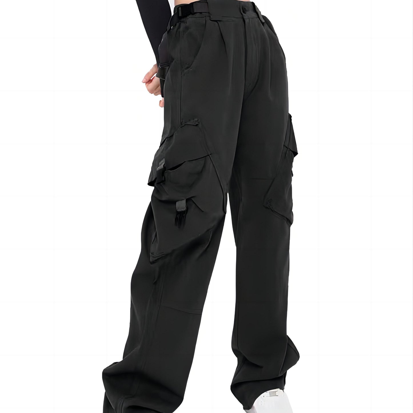 Women Cargo Pants Baggy Y2K High Elastic Waist Women's Pants with Pockets Comfy Fashion Straight Wide Leg Womens Trousers Women's Clothing