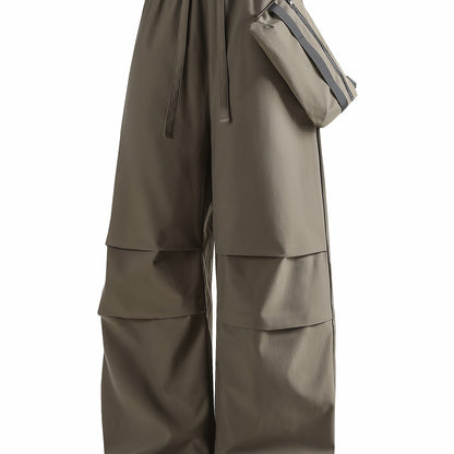 Men's Solid Color Baggy Cargo Pants, Casual Comfy Outdoor Climbing Trousers As Gift