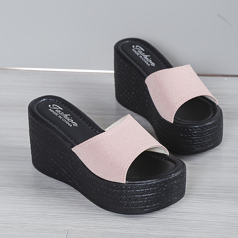 Women's Platform Wedge Sandals, Open Toe Strappy Back Slippers, Casual & Stylish Shoes, Women's Footwear