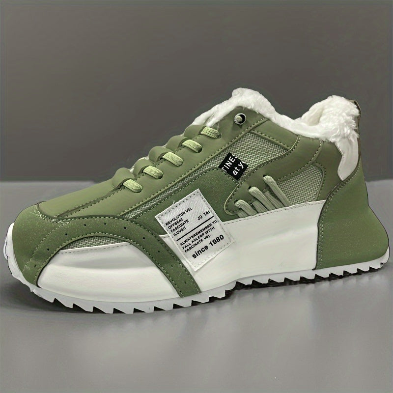 Sneakers da uomo alla moda, scarpe sportive e casual per tutte le stagioni, basse, con lacci, punta tonda, comoda tomaia in PU e suola in PVC