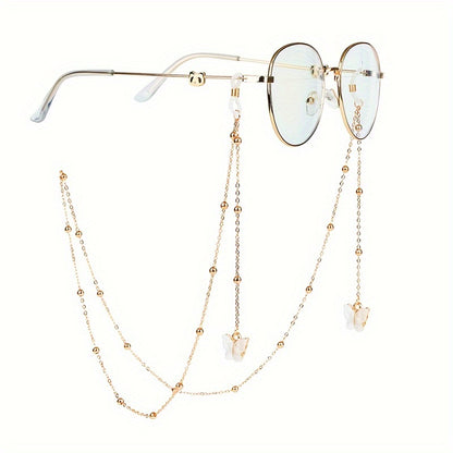 Cute Butterfly Pendant Eyewear Chain Multi-Purpose Anti-Slip Glasses Lanyard For Sunglasses & Readers