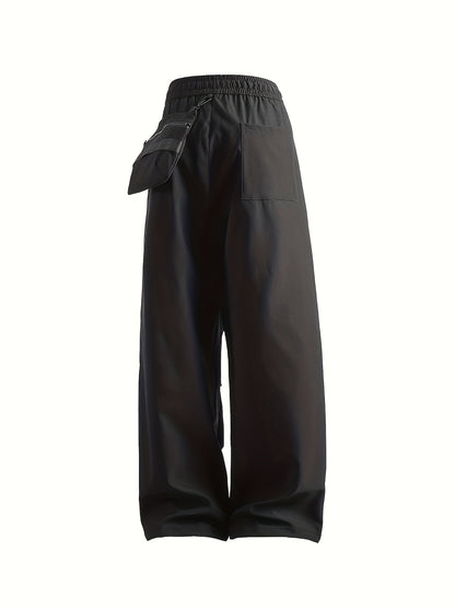 Men's Solid Color Baggy Cargo Pants, Casual Comfy Outdoor Climbing Trousers As Gift