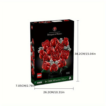 LEGO 10328 Bouquet di rose, fiori artificiali, regalo unico, decorazione per la casa, regalo per anniversario o qualsiasi giorno speciale, regali di Natale di Halloween