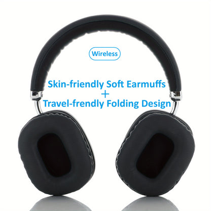 Cuffie wireless di alta qualità migliorate, auricolari pieghevoli leggeri con microfono integrato, compatibili con cavo audio da 3,5 mm, cuffie stereo per laptop, telefono da viaggio e lavoro, cuffie da gioco wireless iOS