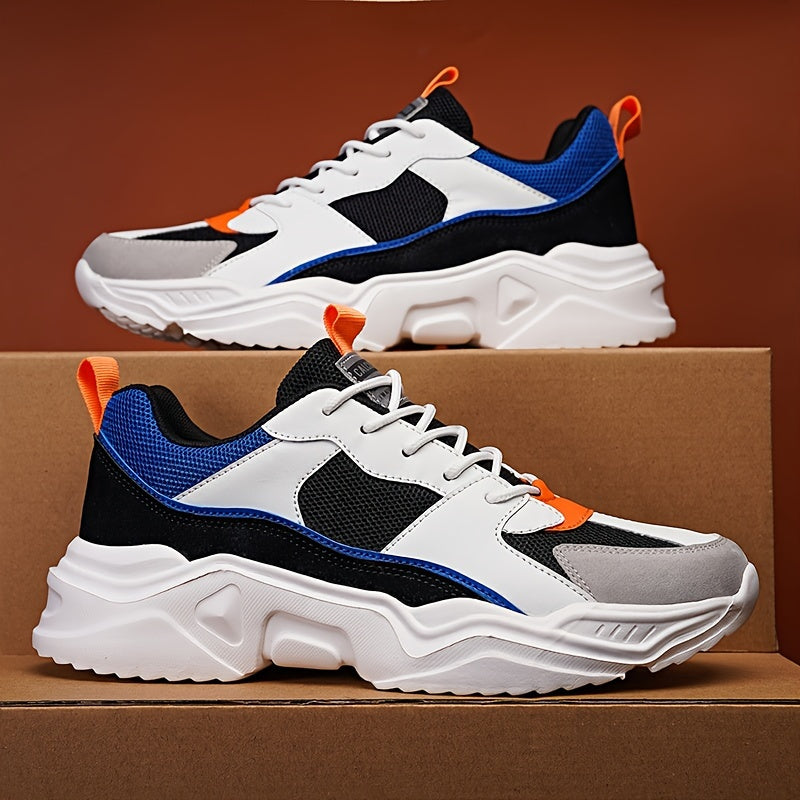 [Scarpe da ginnastica traspiranti] Scarpe da ginnastica in mesh traspirante e spessa | Scarpe da ginnastica casual da uomo bianche e verde acqua con suola in EVA, design con lacci per tutte le stagioni