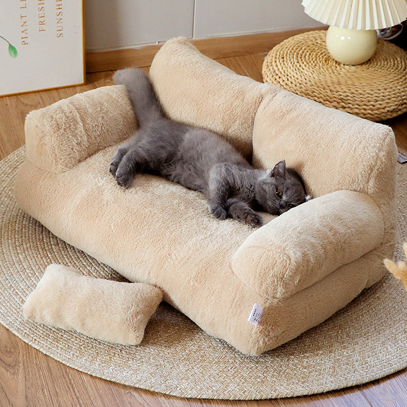 appker Gray Cat Sofa Bed - All Seasons Pet Sofa, Cat Bed, Comfortable Plush Sofa, Suitable for Autumn And Winter Seasons, Suitable for Indoor Cats, Comfortable Home Decoration, Cat Sofa Bed, Modern Pet Furniture, Also Suitabl