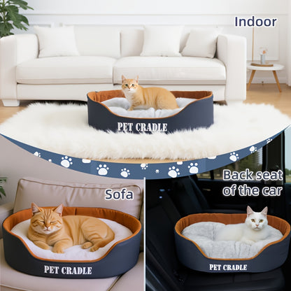 1pc Extra Large Winter Dog Bed for Small & Medium Cats & Dogs - Heavy-Duty Non-Slip Base, All-Season Indoor/Outdoor Pet Bed with Easy-Clean Design, Removable Cushioned Seat, Machine Washable Soft Interior