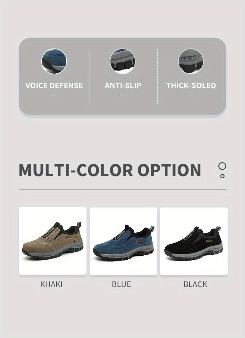 Men's Slip-On Hiking Sneakers, Wear-resistant Non-Slip Outdoor Shoes For Hunting Trekking